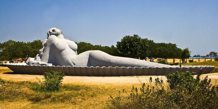 public mermaid sculpture at Trivandrum, Kerala, India