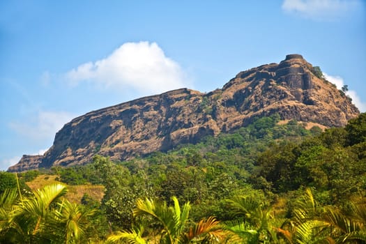 lush greenery surrounding the fort as it majestically looks down on the valley