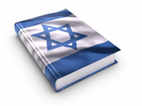 Book covered with israeli flag. Clipping path included.