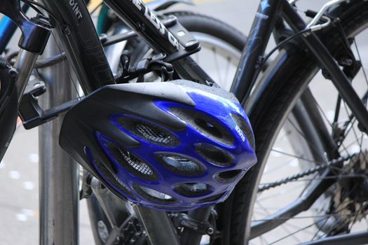 bike and helmet blue