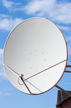 sattelite dish on blue sky background