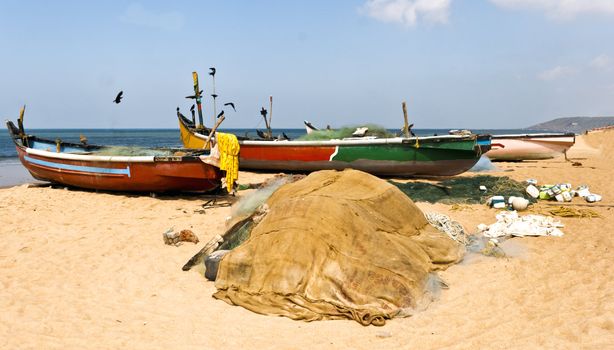 beach scene at calangute goa india