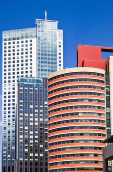 High office buildings with blue sky background