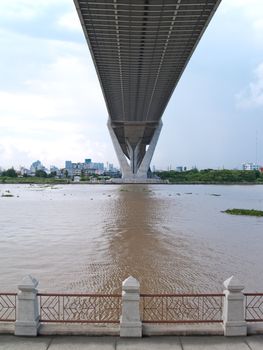 Bhumibol Bridge also casually call as Industrial Ring Road Bridge, Samut Prakarn,Thailand