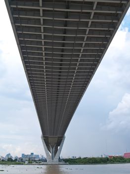 Bhumibol Bridge also casually call as Industrial Ring Road Bridge, Samut Prakarn,Thailand