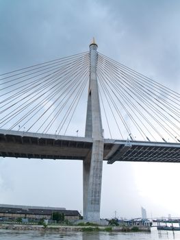 Bhumibol Bridge also casually call as Industrial Ring Road Bridge, Samut Prakarn,Thailand