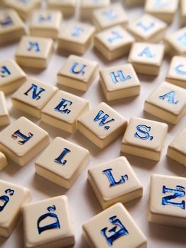 News, single word, text (scrabble)