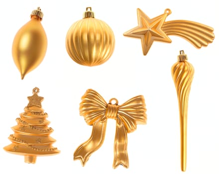 christmas ornaments photo on the white background