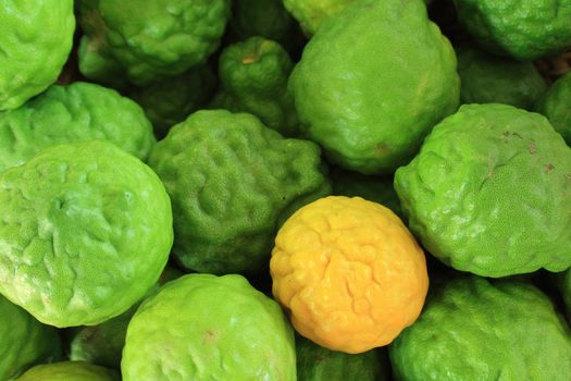 Background with pile kaffir limes