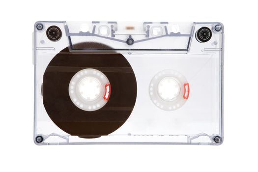 Vintage audio cassette isolated on a white background.