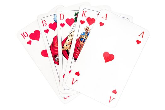 Set of playing cards isolated on a white background.