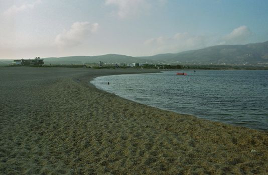 One of very rare on Karpathos beaches.