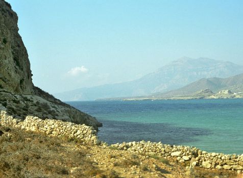 Landscape of Arkassa on western shore of Karpathos.