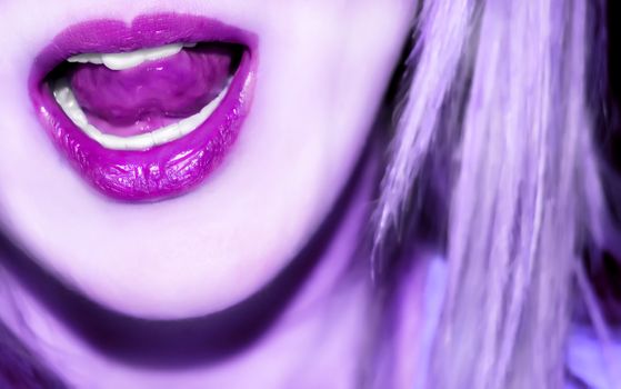 Detail of beautiful luscious lips on a female model