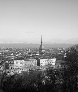 City of Turin (Torino) skyline panorama seen from the hill