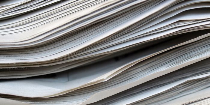 Detail of a stack pile of newspapers