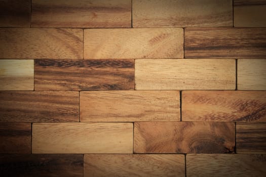 Abstract wood blocks wall background