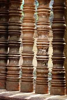 Ancient architectural ruins at Angkor, Cambodia