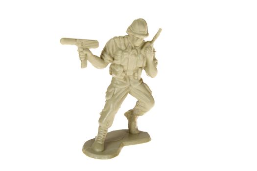 plastic toy soldier photo on the white background