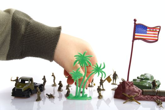 party toy soldiers, photo on the white background