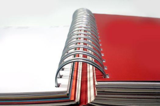 Closeup of spiral bound notebook