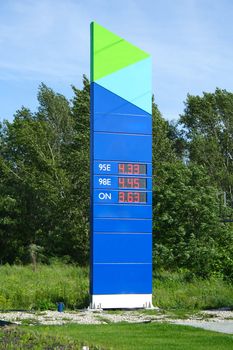 fuel pricelist in the station, photo outdoor