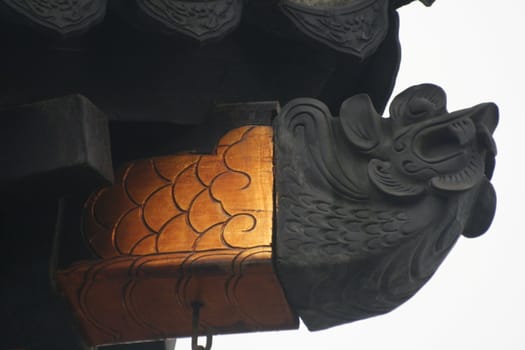 Roof spirits on a roof near the Wild Goose Pagoda, Xian, China