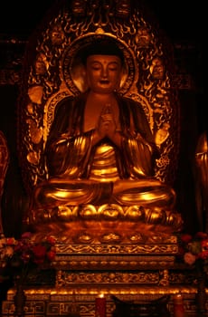 Temple at the Wild Goose Pagoda in downtown Xian, China