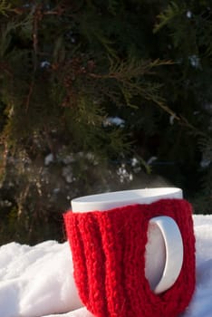 Cup with hot drink
