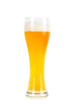 Glass of beer isolated on a white background