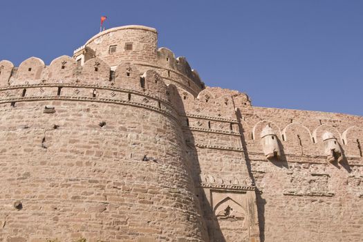 Fortified walls of Nagaur Fort in Rajasthan, India