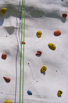 grey artificial climbing wall inside