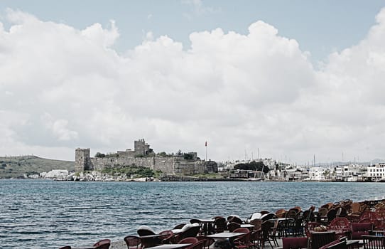 Historical Bodrum Castle in Turkey's most popular summer tourism area, Bodrum, Turkey