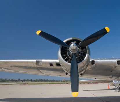 Vintage Flying Fortress Right Engine and Wing Section