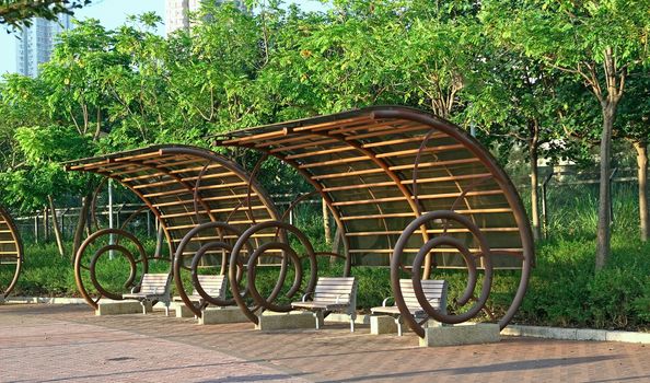 bench in park , city
