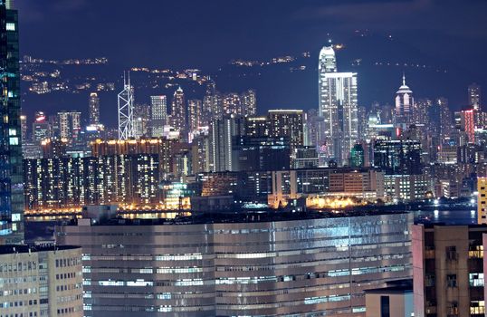 Hong Kong downtown at night