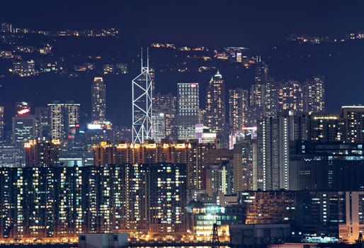 Hong Kong downtown at night