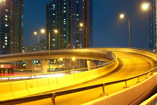 modern urban city , hong kong night