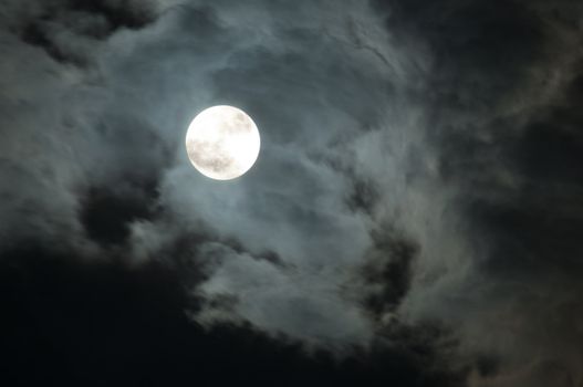 Night Sky - Full Moon and Dark Clouds