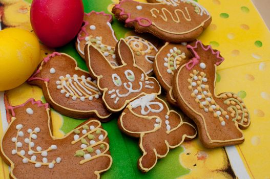 Easter / Spring Gingerbread - Domestic Animals Shaped Ginger Breads and Painted Eggs
