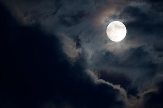 Night Sky - Full Moon and Dark Clouds