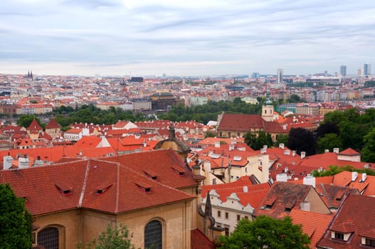 Panorama of Historical Center of Prague, Czech Republic