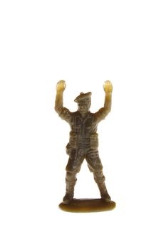 plastic toy soldier photo on the white background