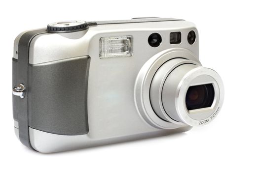 digital camera, photo on the white background