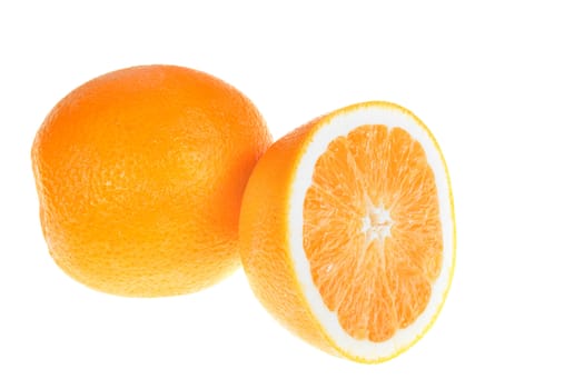fresh oranges, photo on the white background