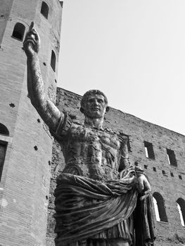 Caesar Augustus monument at Palatine towers in Turin, Italy