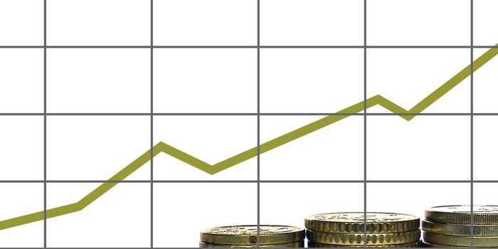 Stock market chart showing a growth trend