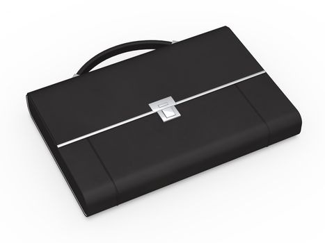 3d business bag briefcase black and chrome