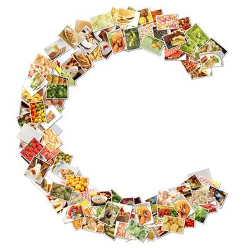 Letter C with Food Collage Concept Art