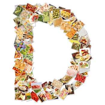 Letter D with Food Collage Concept Art